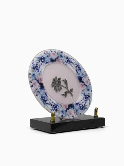 Plaque plexi fleur violette