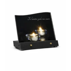 Plaque plexi noir bougie