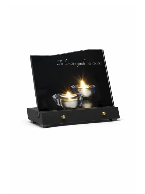 Plaque plexi noir bougie
