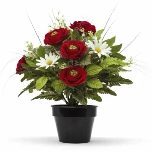 Pot de fleurs rouge