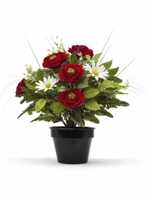 Pot de fleurs rouge