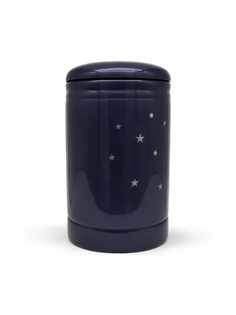Urne laquée bleu étoilée