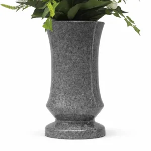 Vase granit évasé gris