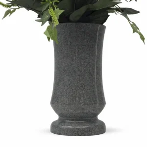Vase granit évasé gris foncé