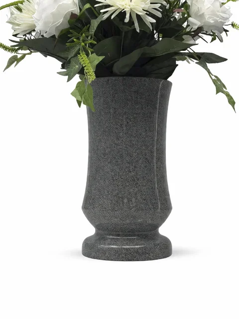 Vase granit évasé gris foncé