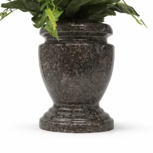 Vase granit tourné himalaya blue