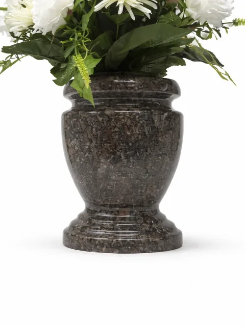 Vase granit tourné himalaya blue