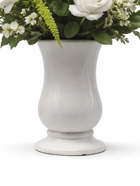 Vase laqué blanc