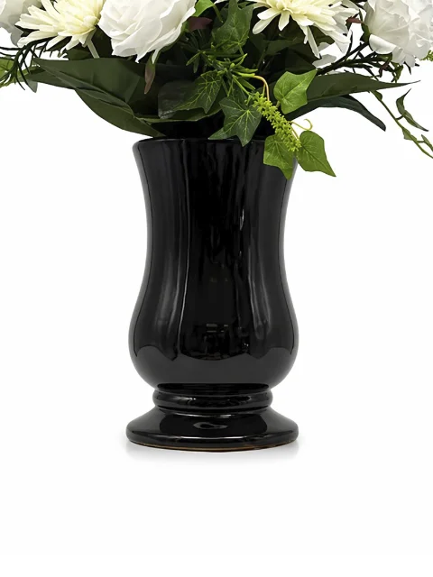 Vase tulipe laqué noir