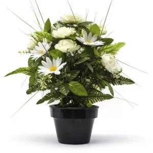 pot de fleurs blanche