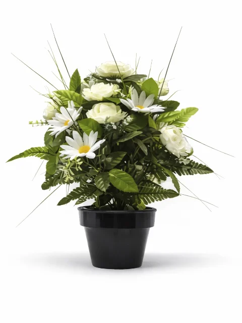 pot de fleurs blanche